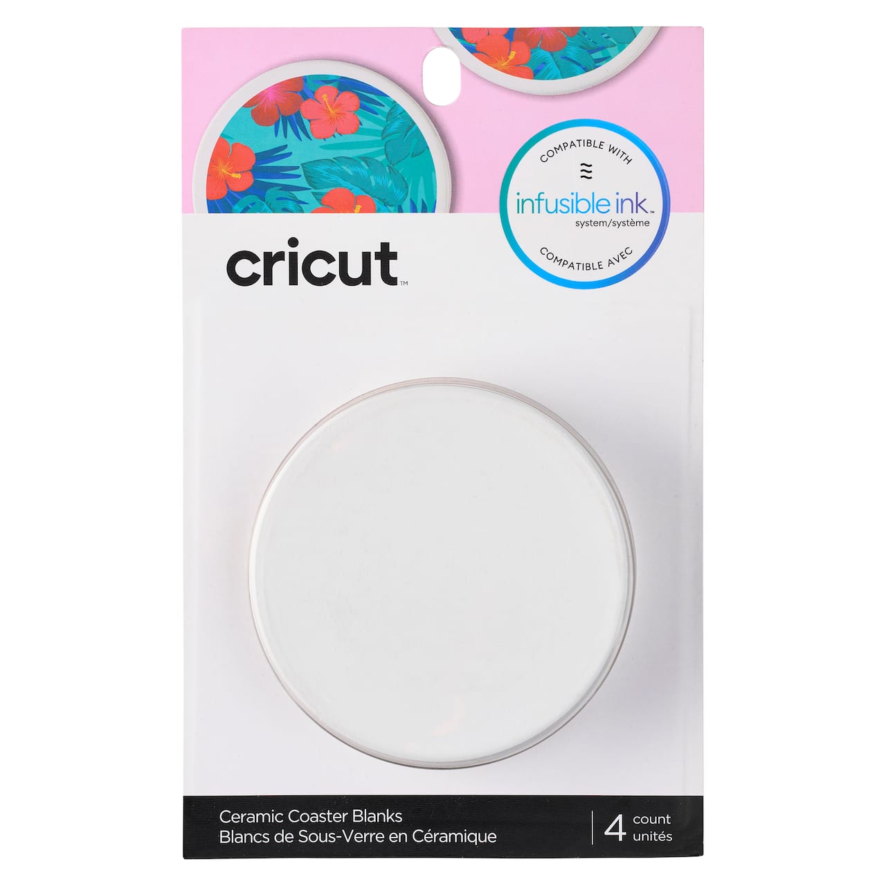 6 Packs: 4 ct. (24 total) Cricut® Round Coaster Blanks